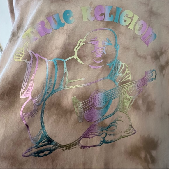 True Religion Small Tie Dye Buddha Logo Tee - Picture 3 of 6